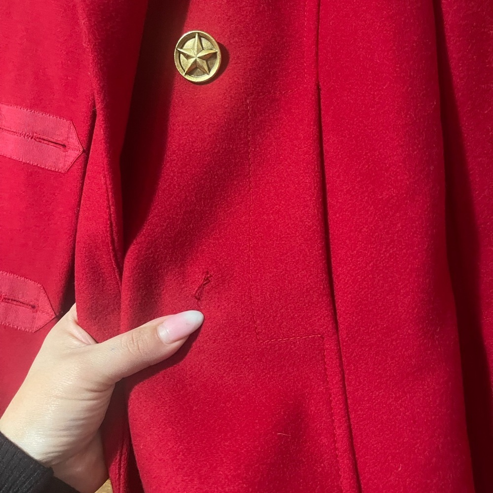 Tory Burch red pea coat - Picture 3 of 8